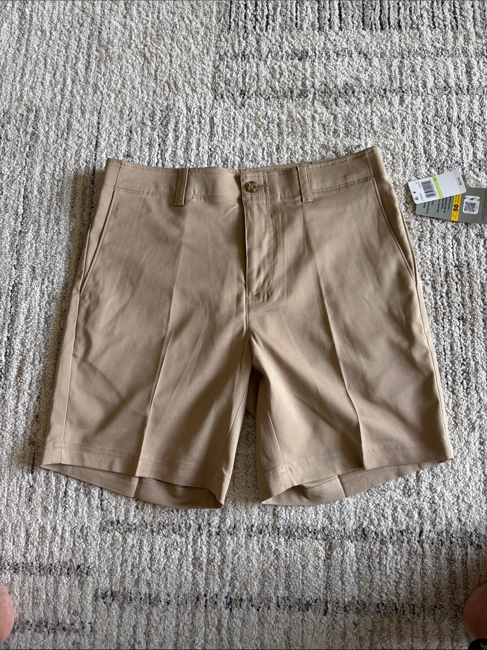 PGA Tour Khaki Flat-Front Men's Golf Shorts